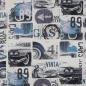 Preview: Canvas Tropische Vintage Cars Blau/Ecru